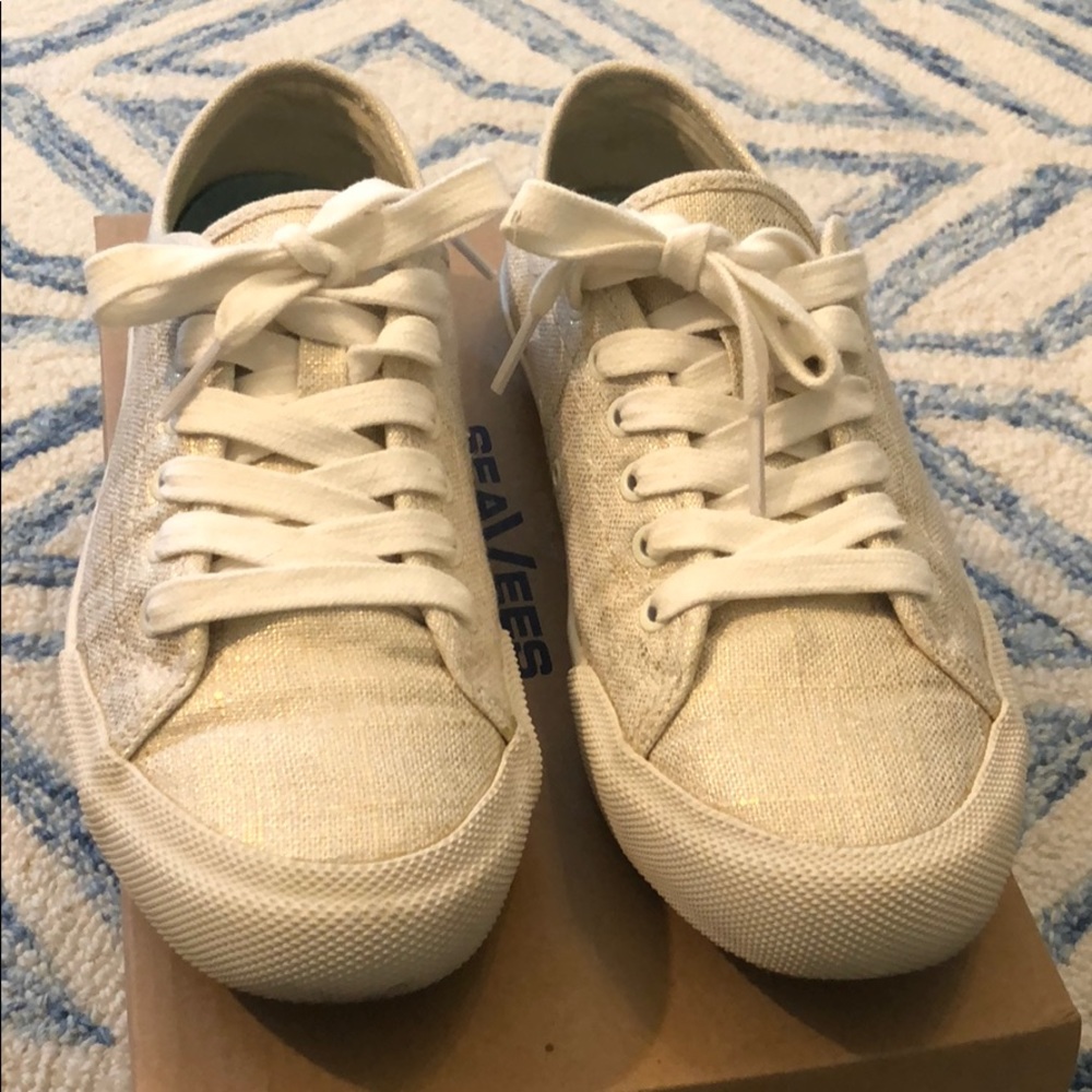 SeaVees gold metallic Monterey sneaker, 7
